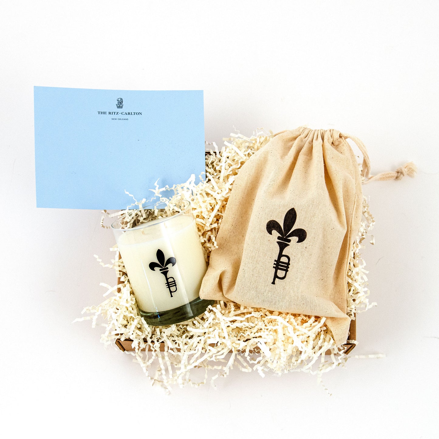 Ritz Fleur de Lis Trumpet Rocks Candle